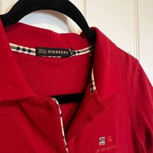 Burberry red ladies Polo Style Top Vintage